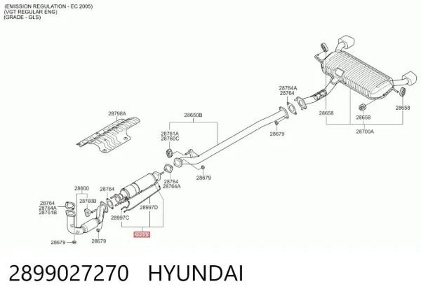 Каталізатор 2899027270 Hyundai/Kia
