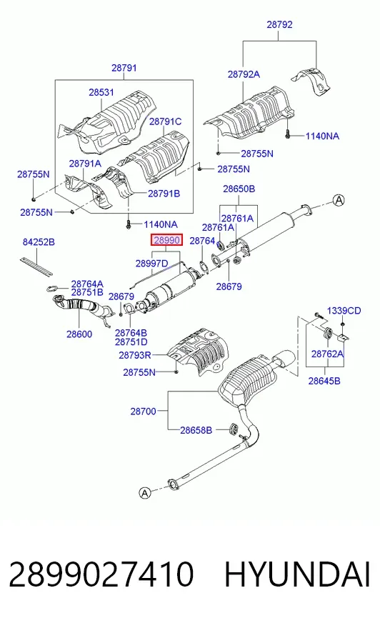 Каталізатор 2899027410 Hyundai/Kia