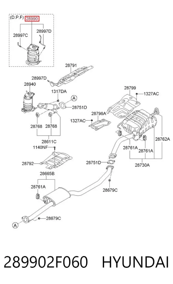 Сажевый фільтр 289902F060 Hyundai/Kia