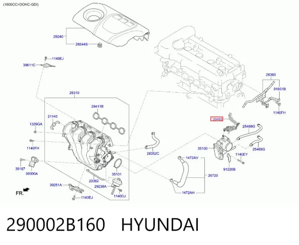 Клапан перетворювач тиску наддуву (соленоїд) 290002B160 Hyundai/Kia
