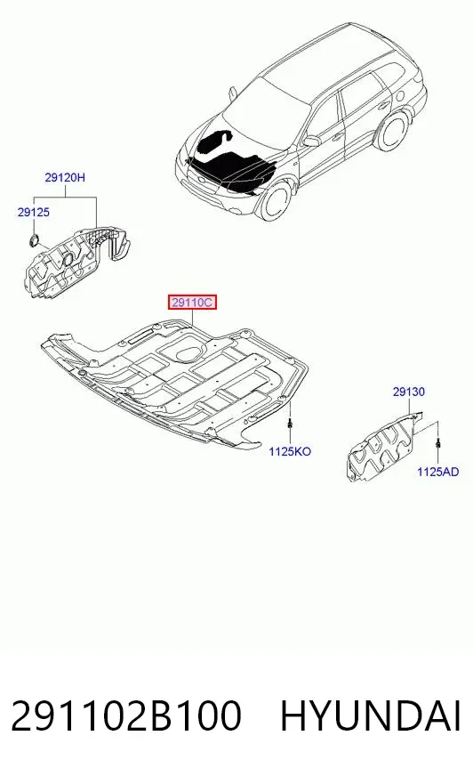 Захист двигуна 291102B100 Hyundai/Kia