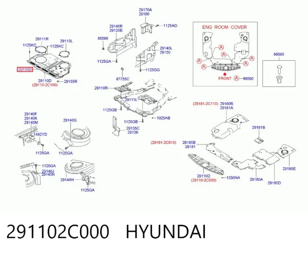 Захист двигуна передній 291102C000 Hyundai/Kia