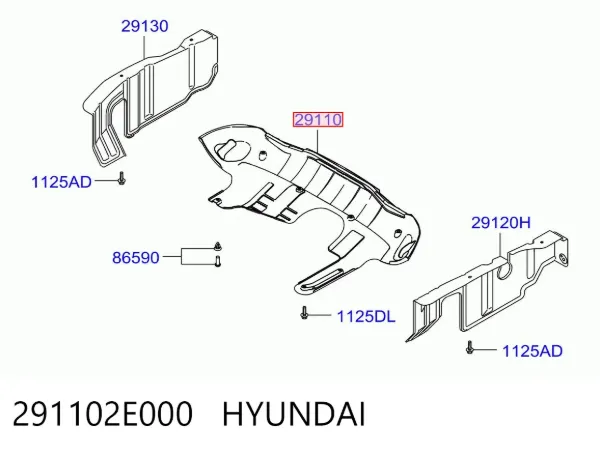 Захист двигуна передній 291102E000 Hyundai/Kia