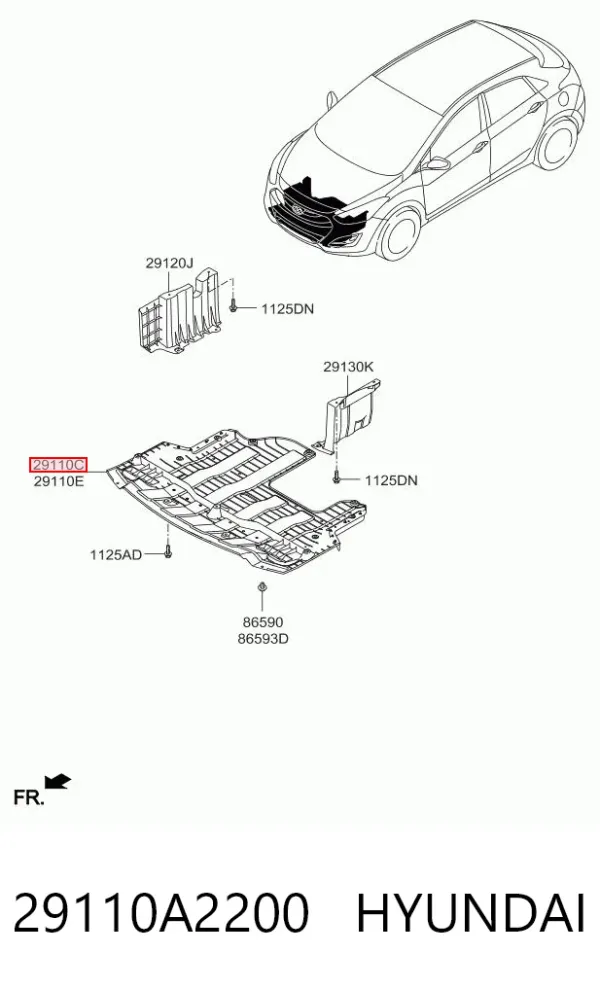 Захист двигуна 29110A2200 Hyundai/Kia