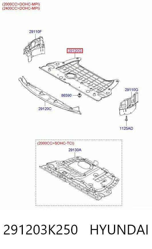 Захист двигуна Hyundai Sonata V
