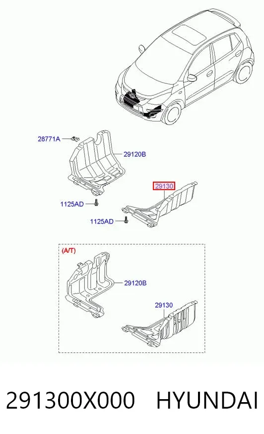 Захист двигуна, лівий 291300X000 Hyundai/Kia