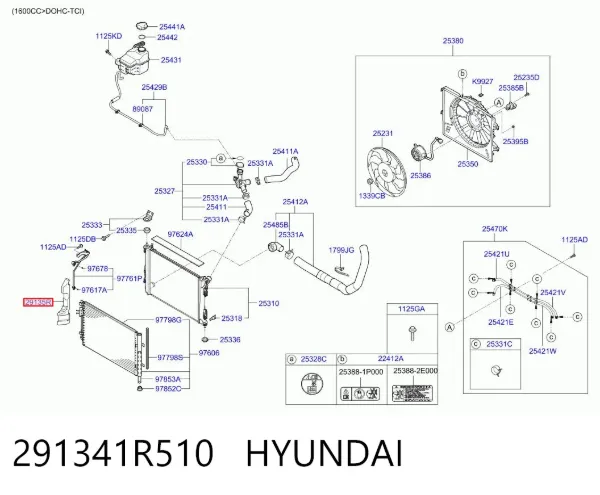 Повітропровід (дефлектор) радіатора, правий 291341R510 Hyundai/Kia