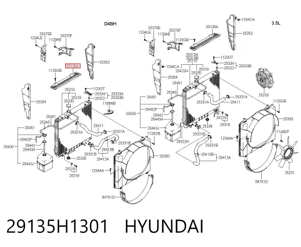 Повітропровід / дефлектор радіатора, верхній 29135H1301 Hyundai/Kia