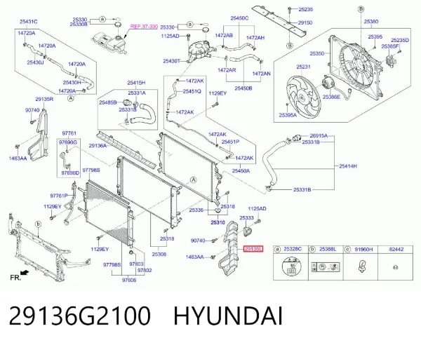 Повітропровід (дефлектор) радіатора, лівий 29136G2100 Hyundai/Kia