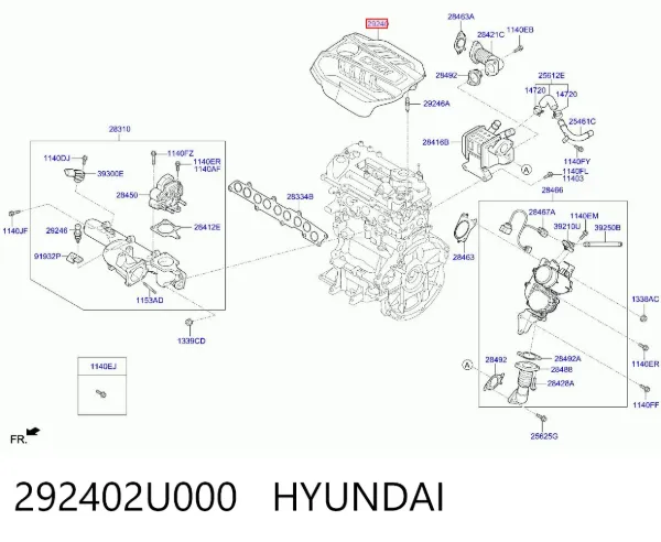 Кришка двигуна декоративна 292402U000 Hyundai/Kia
