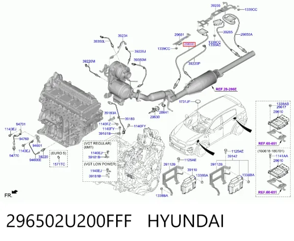 Датчик оксидів азоту NOX, передній 296502U200FFF Hyundai/Kia