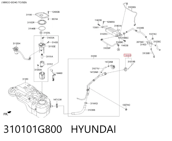 Пробка бензобаку 310101G800 Hyundai/Kia