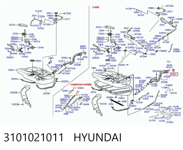 Пробка бензобаку 3101021011 Hyundai/Kia