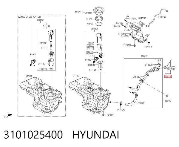 Пробка бензобаку 3101025400 Hyundai/Kia