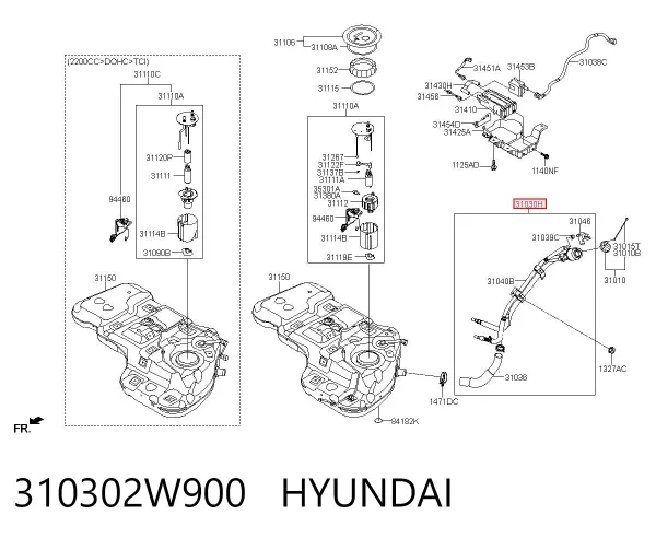 Шланг заливної горловини, паливного бака 310302W900 Hyundai/Kia