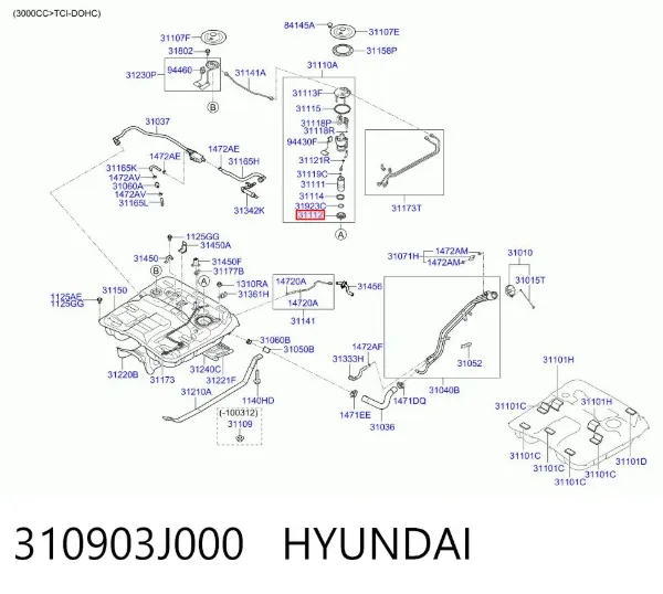 Фільтр-сітка бензонасосу 310903J000 Hyundai/Kia