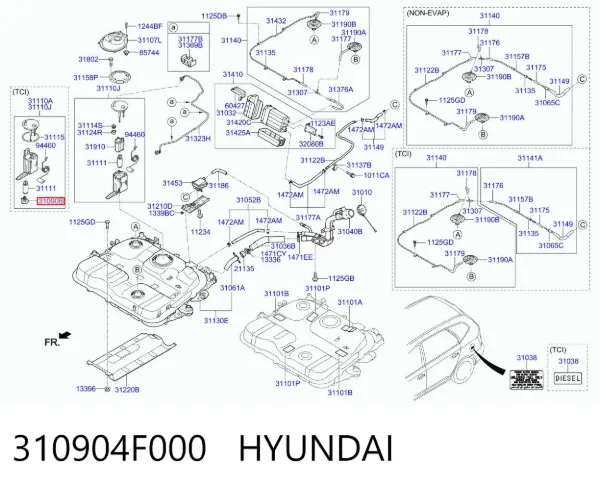 Фільтр-сітка бензонасосу 310904F000 Hyundai/Kia