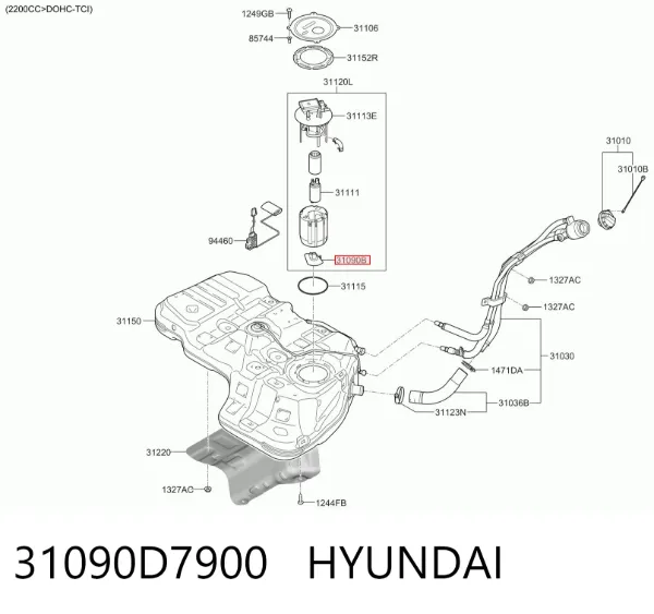 Фільтр-сітка бензонасосу 31090D7900 Hyundai/Kia