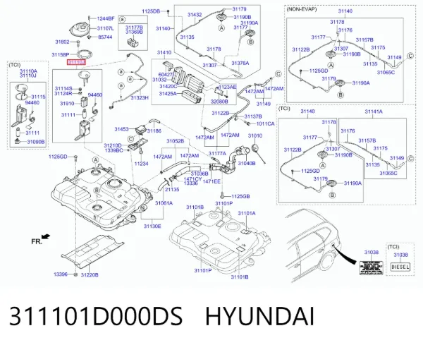 Бензонасос 311101D000DS Hyundai/Kia