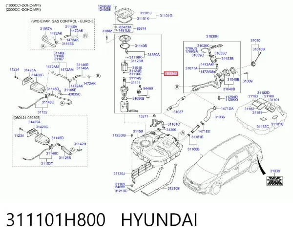 Бензонасос 311101H800 Hyundai/Kia