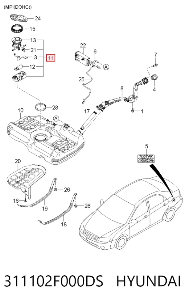 Бензонасос 311102F000DS Hyundai/Kia