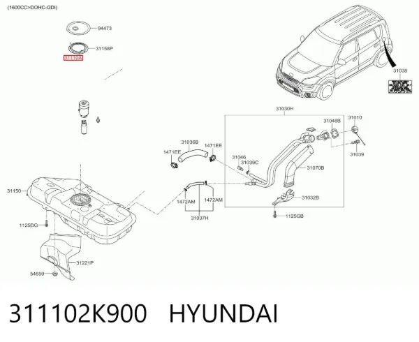 Бензонасос 311102K900 Hyundai/Kia