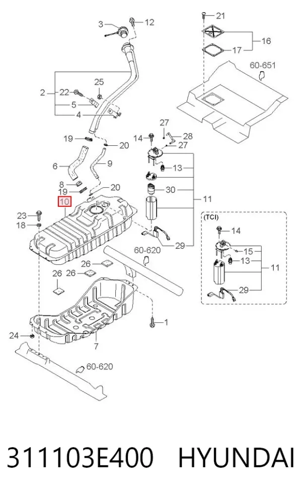 Паливний бак 311103E400 Hyundai/Kia