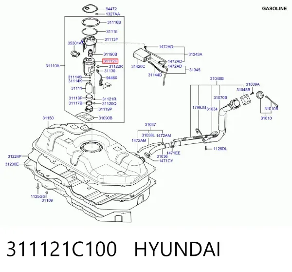 Паливний фільтр 311121C100 Hyundai/Kia