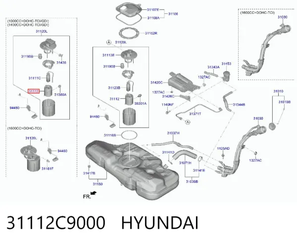 Паливний фільтр 31112C9000 Hyundai/Kia