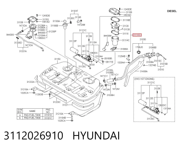 Бензонасос Hyundai Santa Fe I
