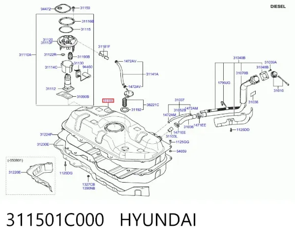 Паливний бак Hyundai Getz 