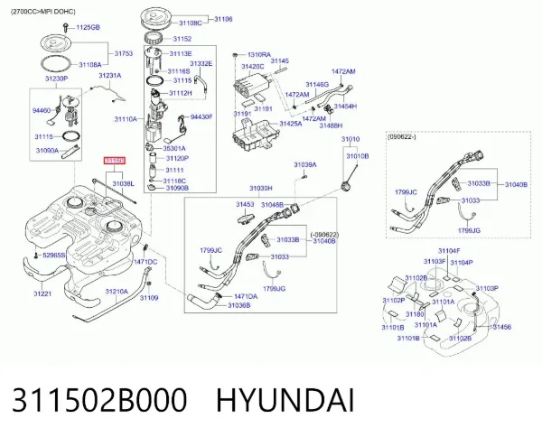 Паливний бак 311502B000 Hyundai/Kia