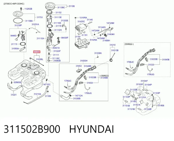 Паливний бак 311502B900 Hyundai/Kia