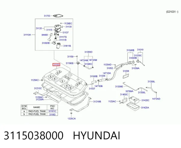 Паливний бак Hyundai Sonata IV