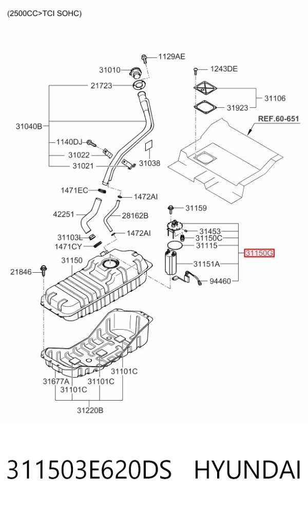 Датчик рівня палива 311503E620DS Hyundai/Kia