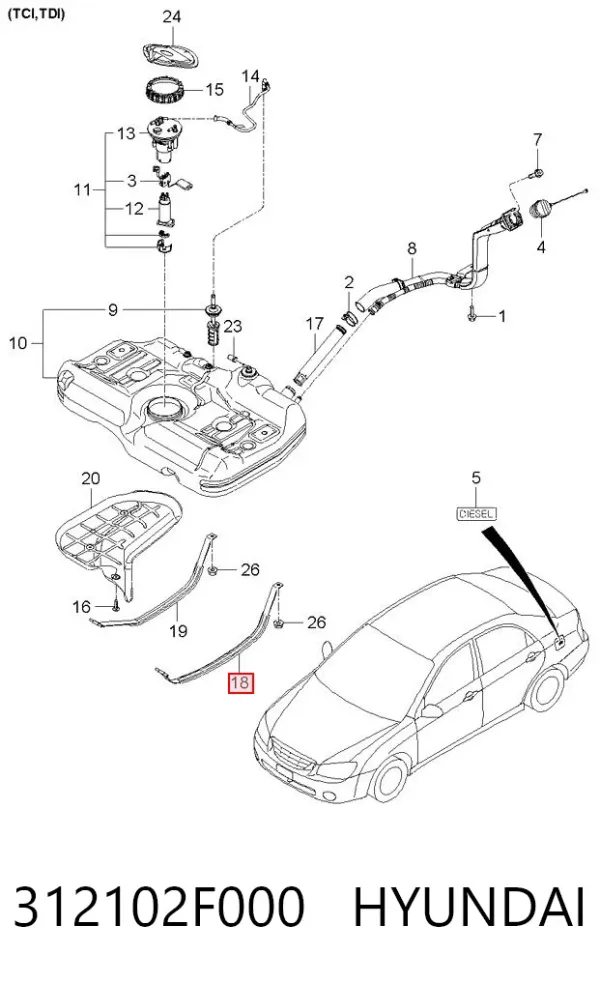 Кронштейн баку паливного 312102F000 Hyundai/Kia