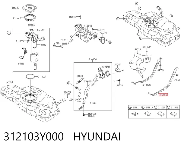 Кронштейн баку паливного 312103Y000 Hyundai/Kia