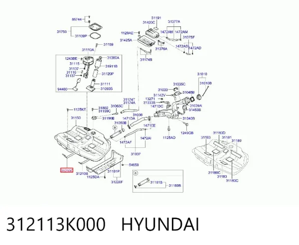 Кронштейн баку паливного 312113K000 Hyundai/Kia