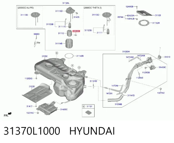 Регулятор тиску палива 31370L1000 Hyundai/Kia