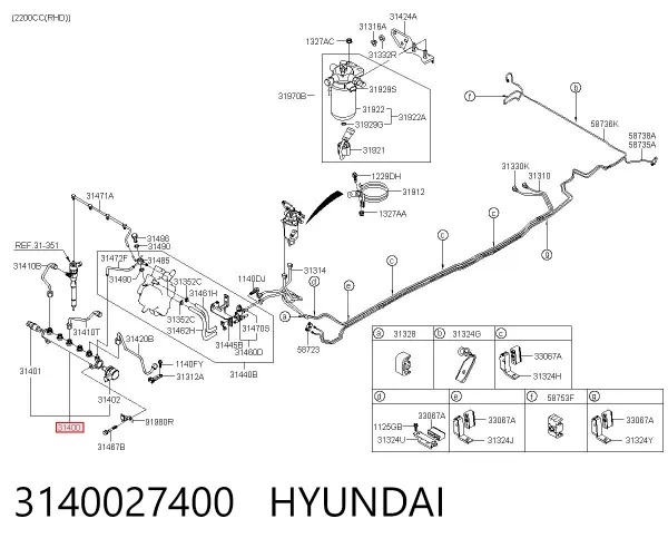 Розподільник палива 3140027400 Hyundai/Kia