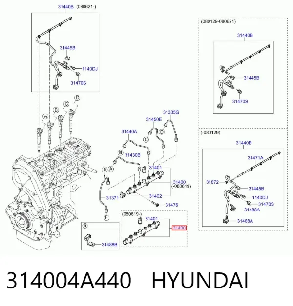 Розподільник палива 314004A440 Hyundai/Kia
