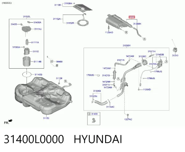 Абсорбер парів 31400L0000 Hyundai/Kia