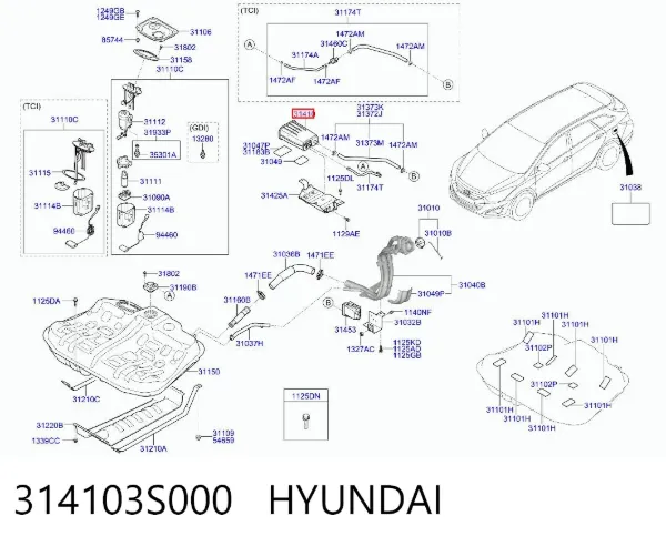 Абсорбер парів Hyundai I40 I