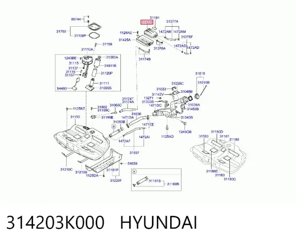 Абсорбер парів Hyundai Sonata V