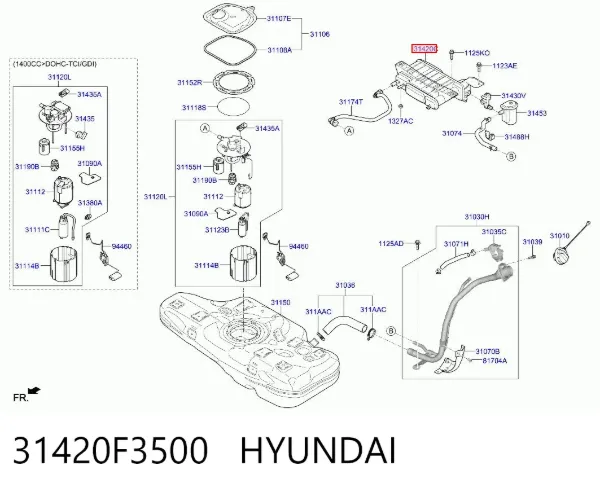 Абсорбер парів 31420F3500 Hyundai/Kia