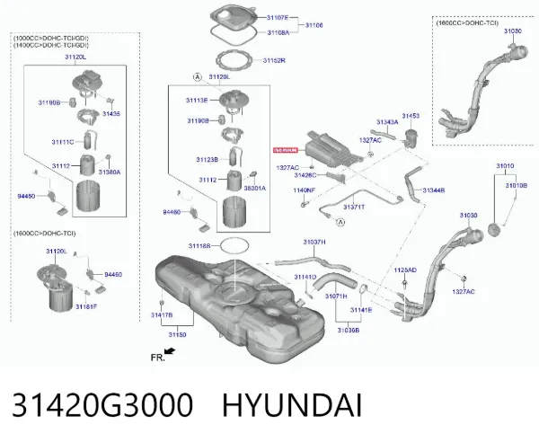 Абсорбер парів 31420G3000 Hyundai/Kia