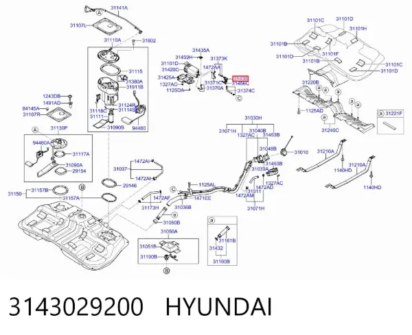 Клапан вентиляції газів паливного бака 3143029200 Hyundai/Kia