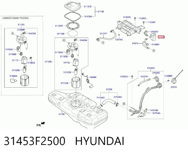 Фільтр бака паливних парів 31453F2500 Hyundai/Kia