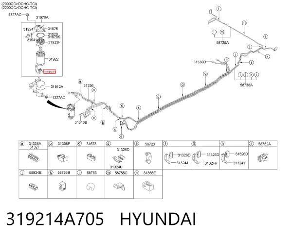 Датчик рівня води паливного фільтра 319214A705 Hyundai/Kia