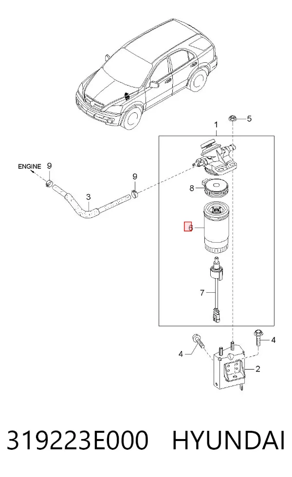 Паливний фільтр 319223E000 Hyundai/Kia
